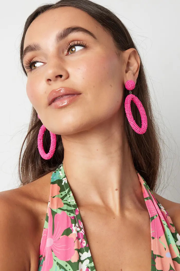 Beaded Mint Earrings