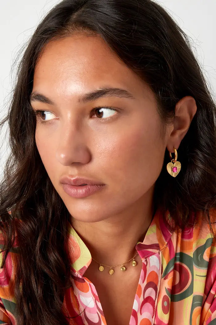 Heart Earrings with Diamanté