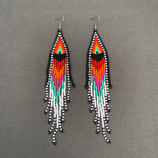 Seed Beads Fringe Dangle Earrings