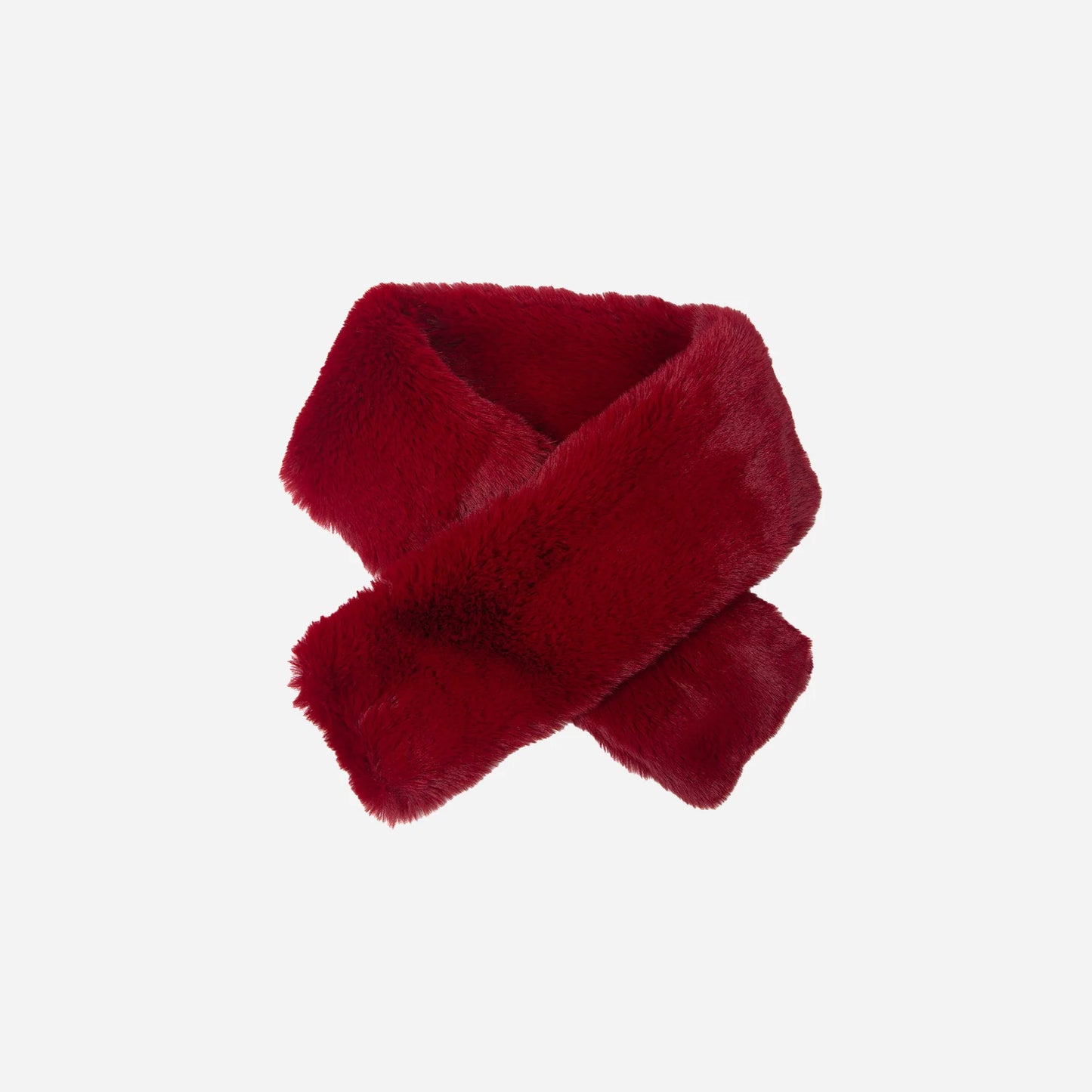Short faux fur scarf - Berry