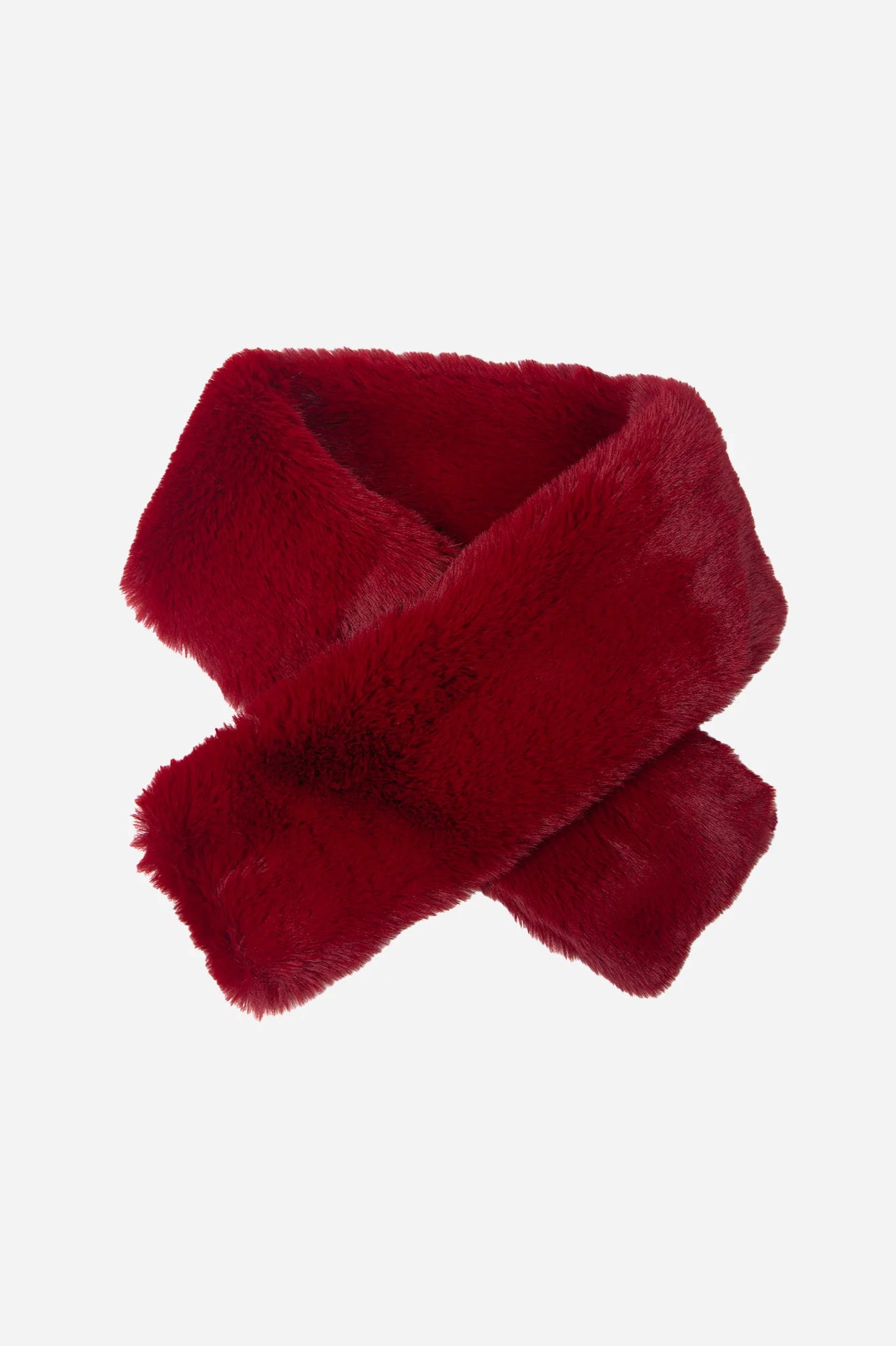Short faux fur scarf - Berry