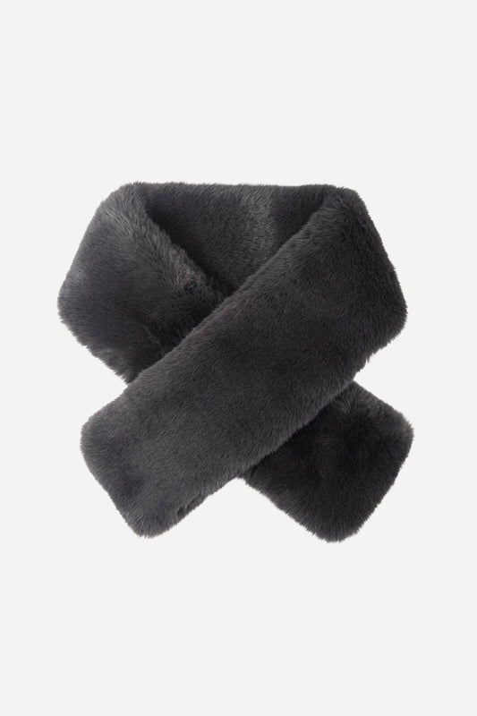 Short faux fur scarf - Grey