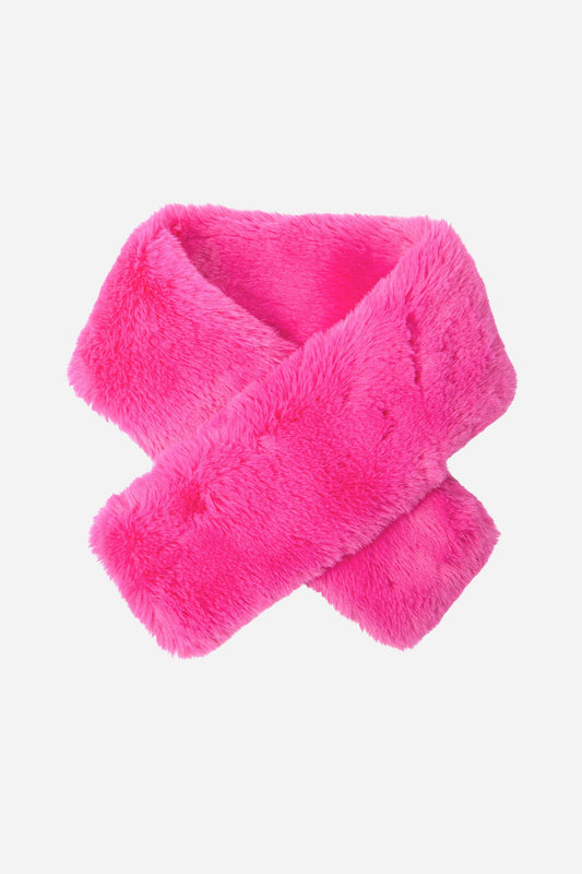 Short faux fur scarf - Hot Pink