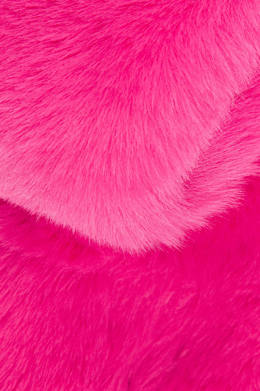 Short faux fur scarf - Hot Pink