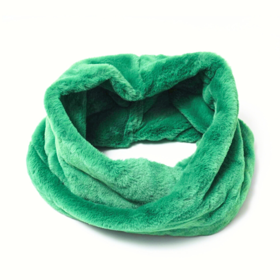 Écharpe tube en fausse fourrure – Vert vif