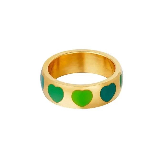 Enamel Heart Ring
