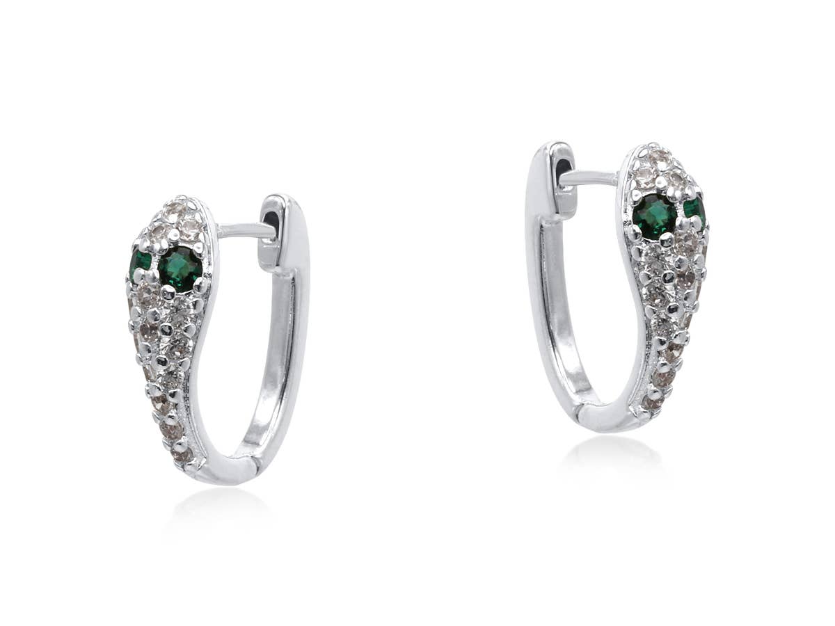 Gold Snake Huggie Earrings