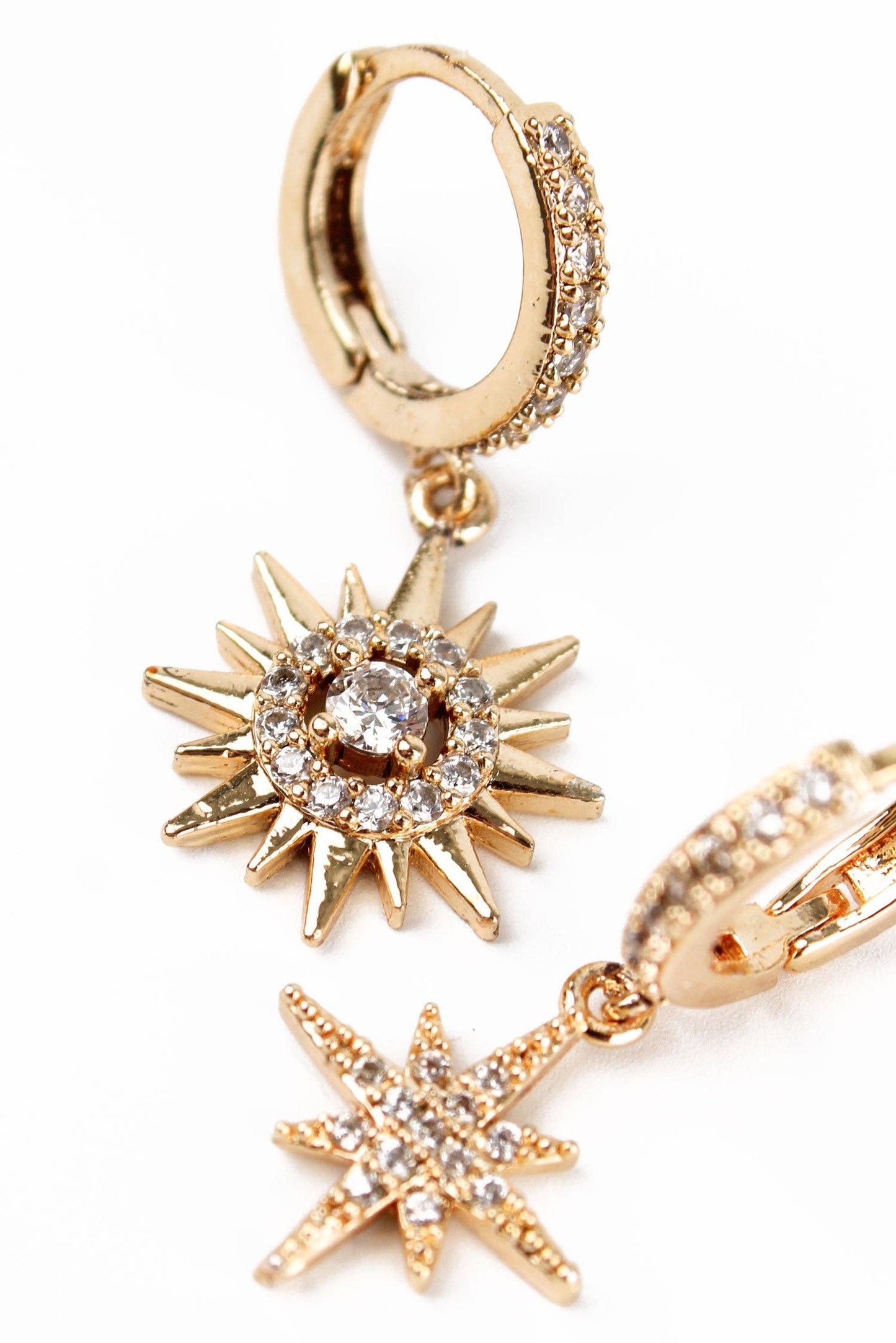 Sun & Star Crystal Hoops