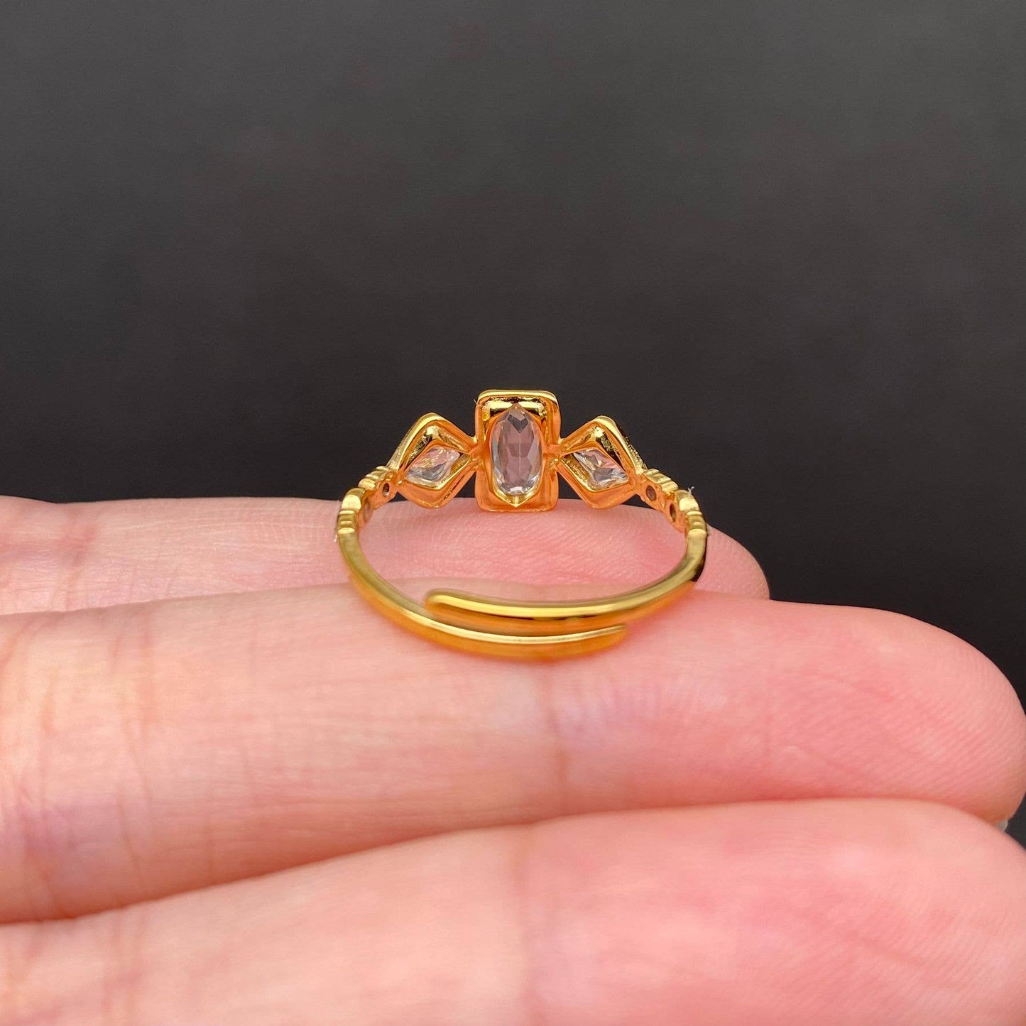 Geometric zircon Ring