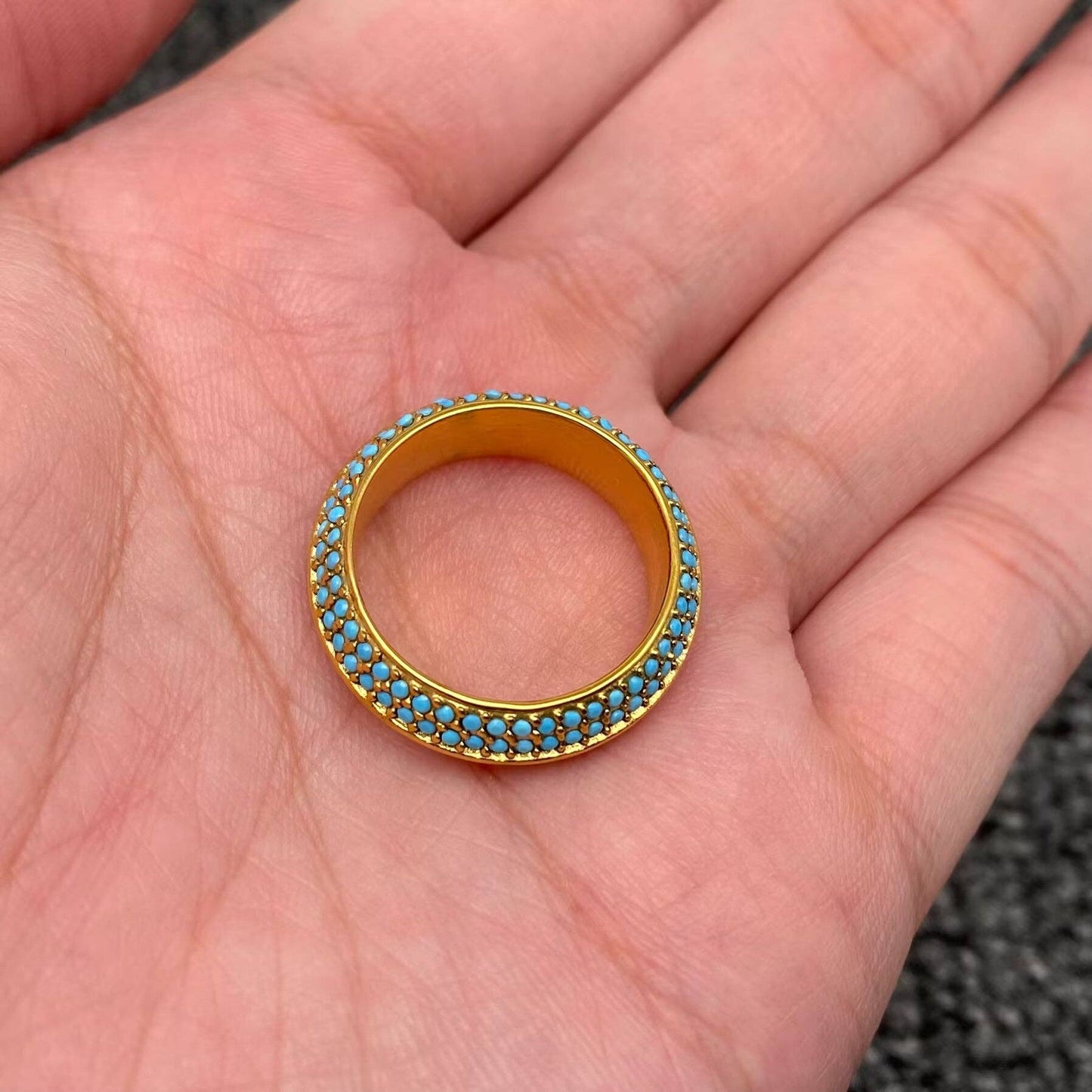 Chunky Turquoise Studded Ring