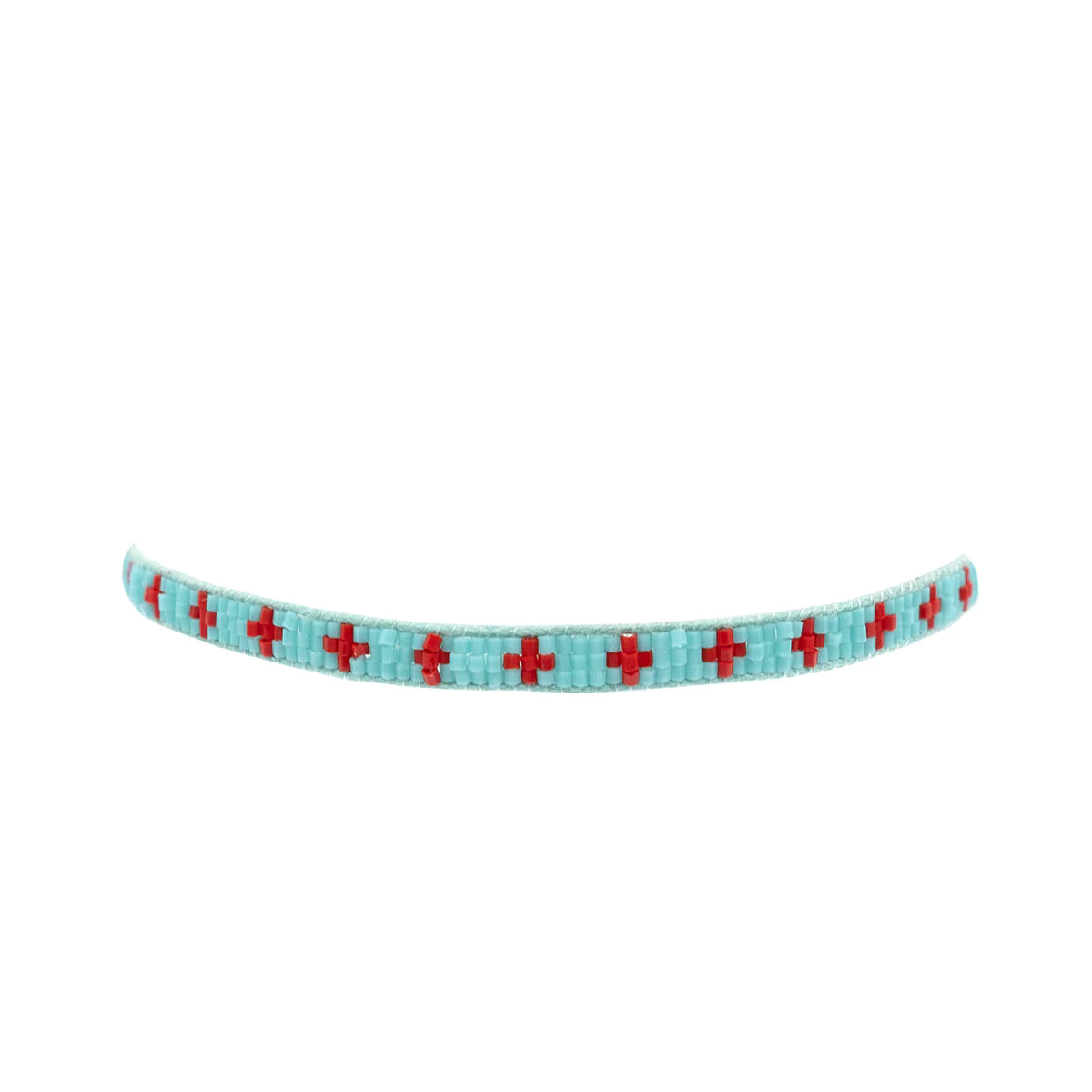 Aqua cross Beaded Bracelet
