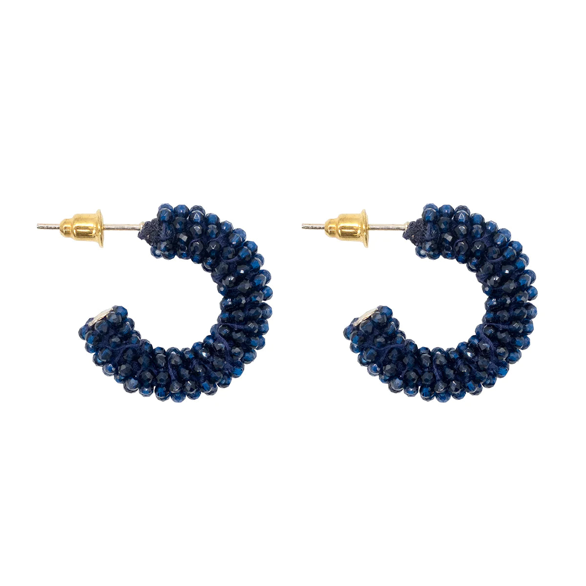 Mini Midnight Beaded Hoops