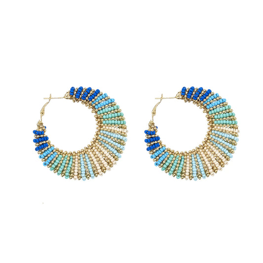 Boucles d'oreilles à perles rayées