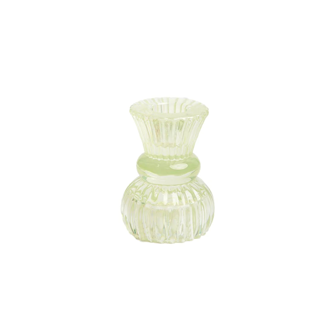 Small Glass Candle Holder - Green
