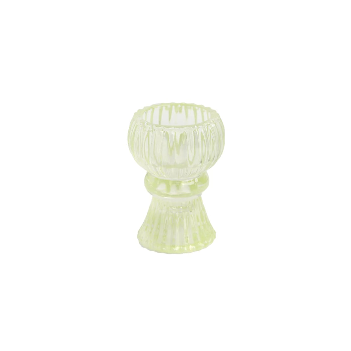 Small Glass Candle Holder - Green