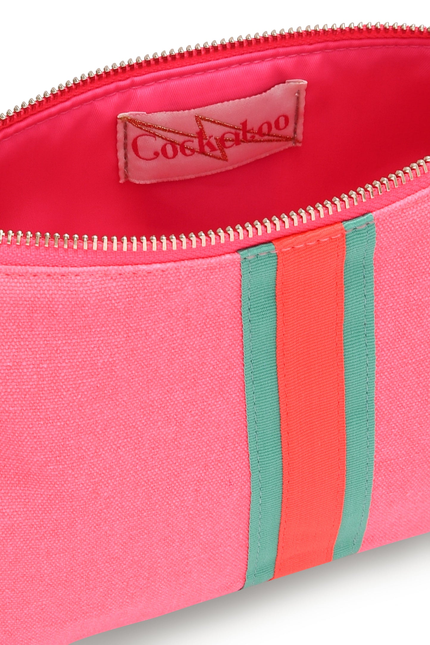 BRIGHT PINK LUCKY STRIPE CLUTCH