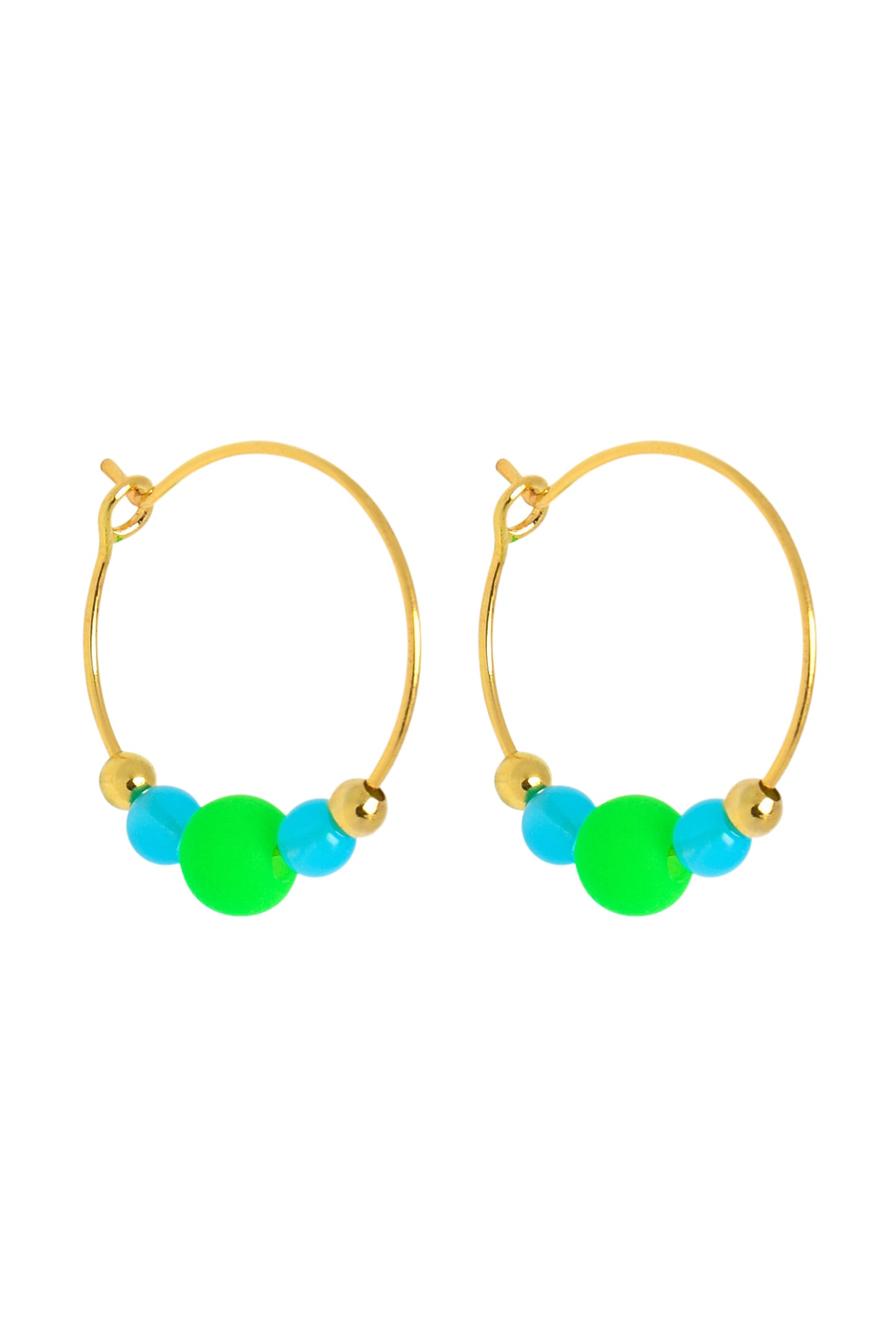 COLOURPOP EARRINGS - GREEN/TURQUOISE