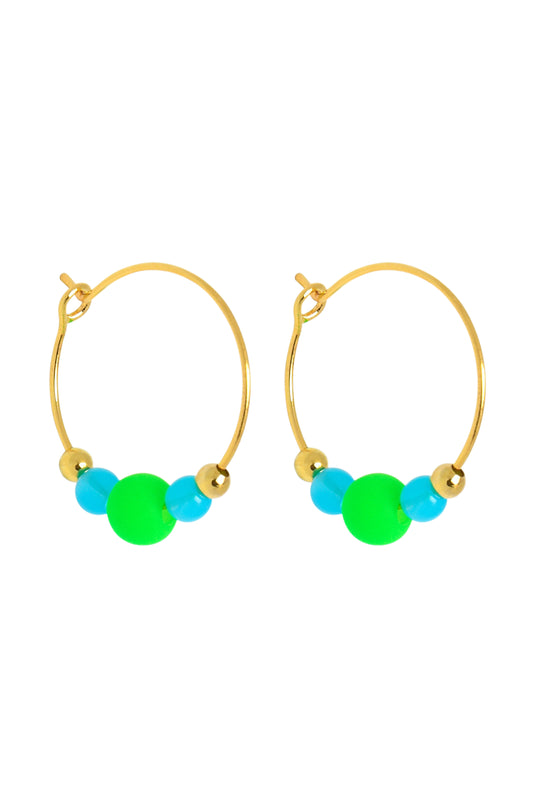 COLOURPOP EARRINGS - GREEN/TURQUOISE