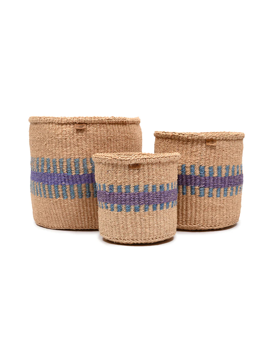 Storage Basket - Small Purple/Blue stripe
