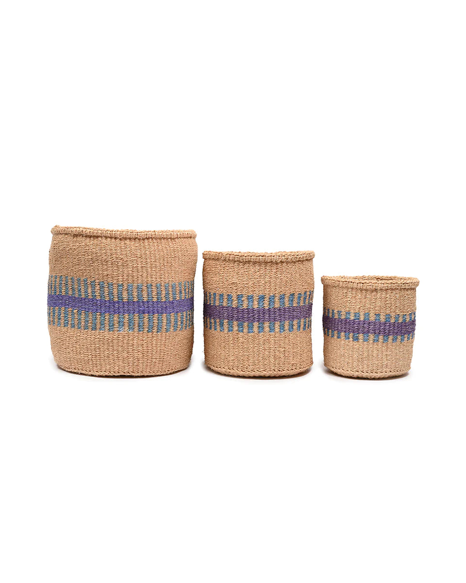 Storage Basket - Small Purple/Blue stripe