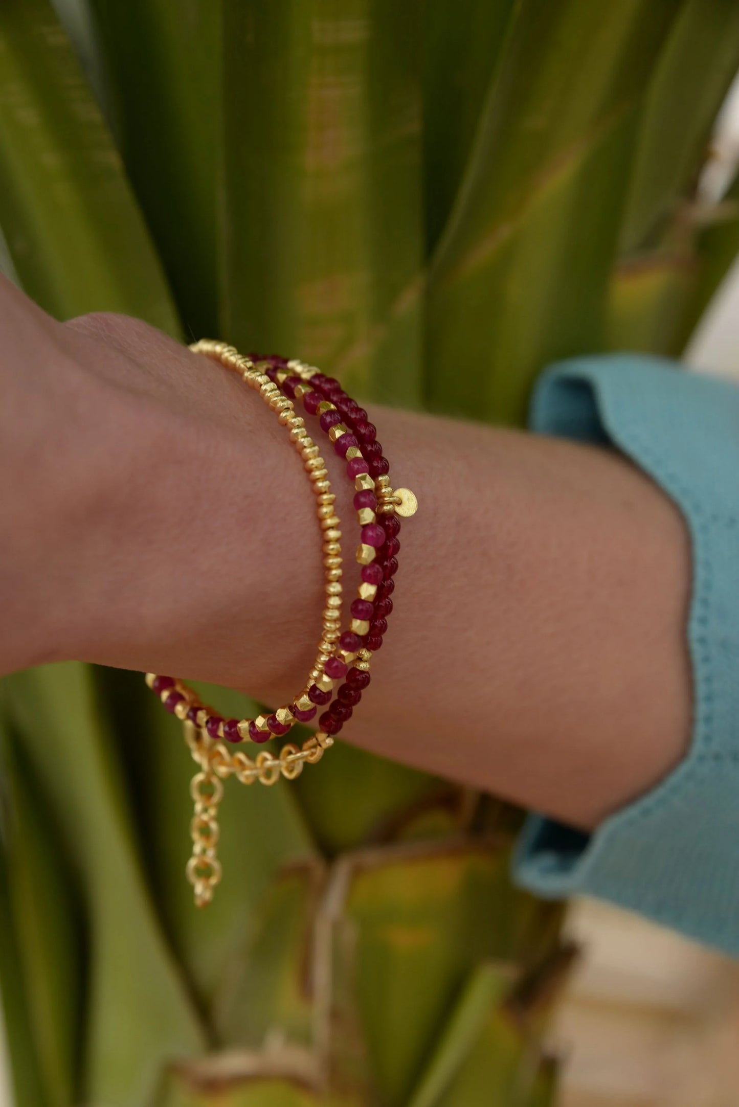 Pink Quartz Double Bracelet