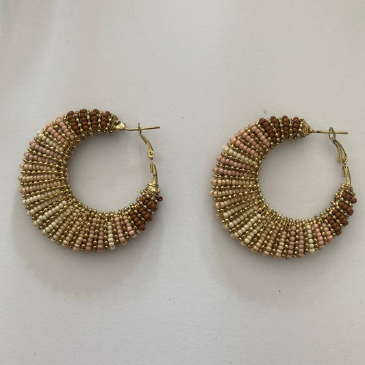 Boucles d'oreilles à perles rayées