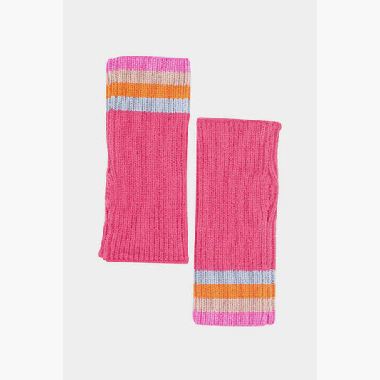 Pink Stripe Wrist Warmers