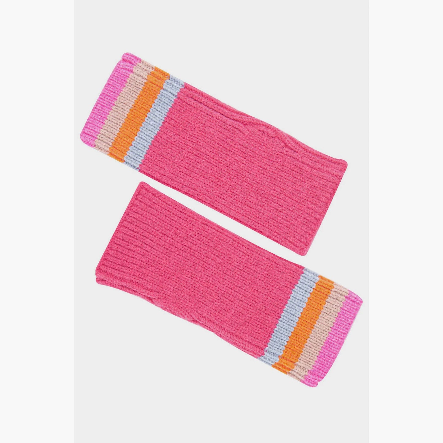 Pink Stripe Wrist Warmers