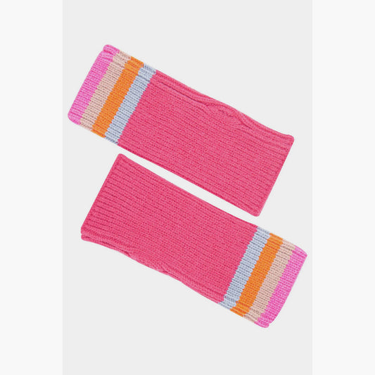 Pink Stripe Wrist Warmers