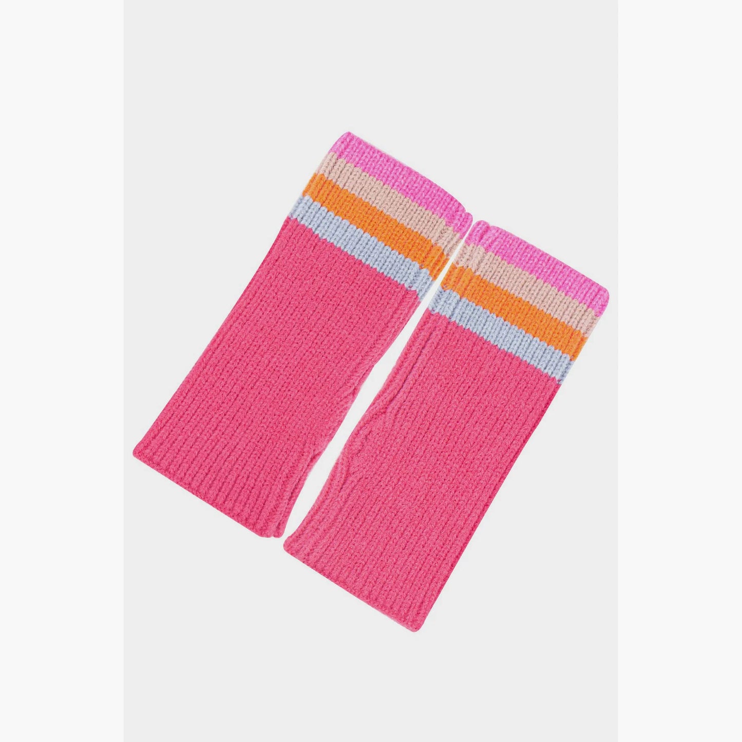 Pink Stripe Wrist Warmers