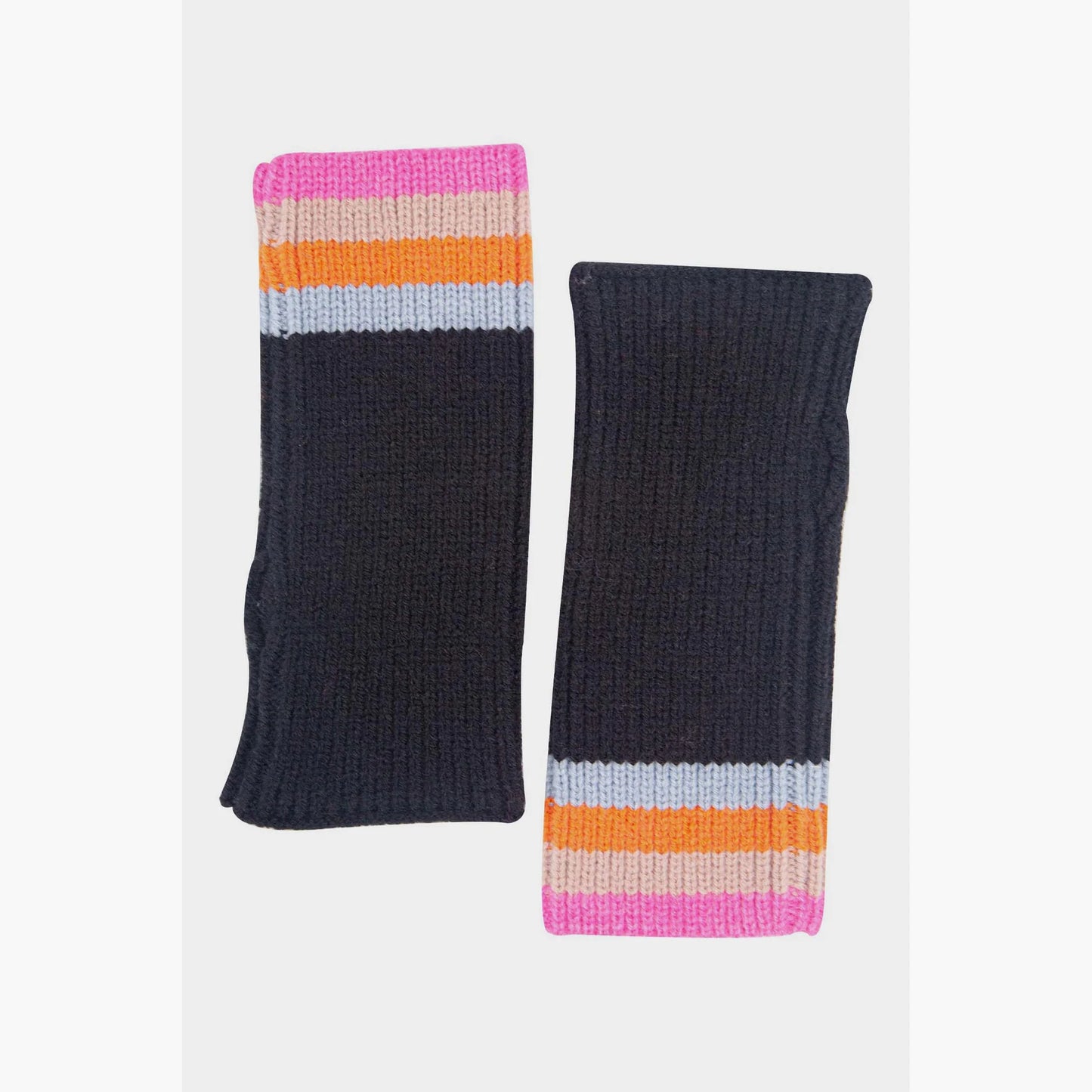 Navy Blue Stripe Wrist Warmers
