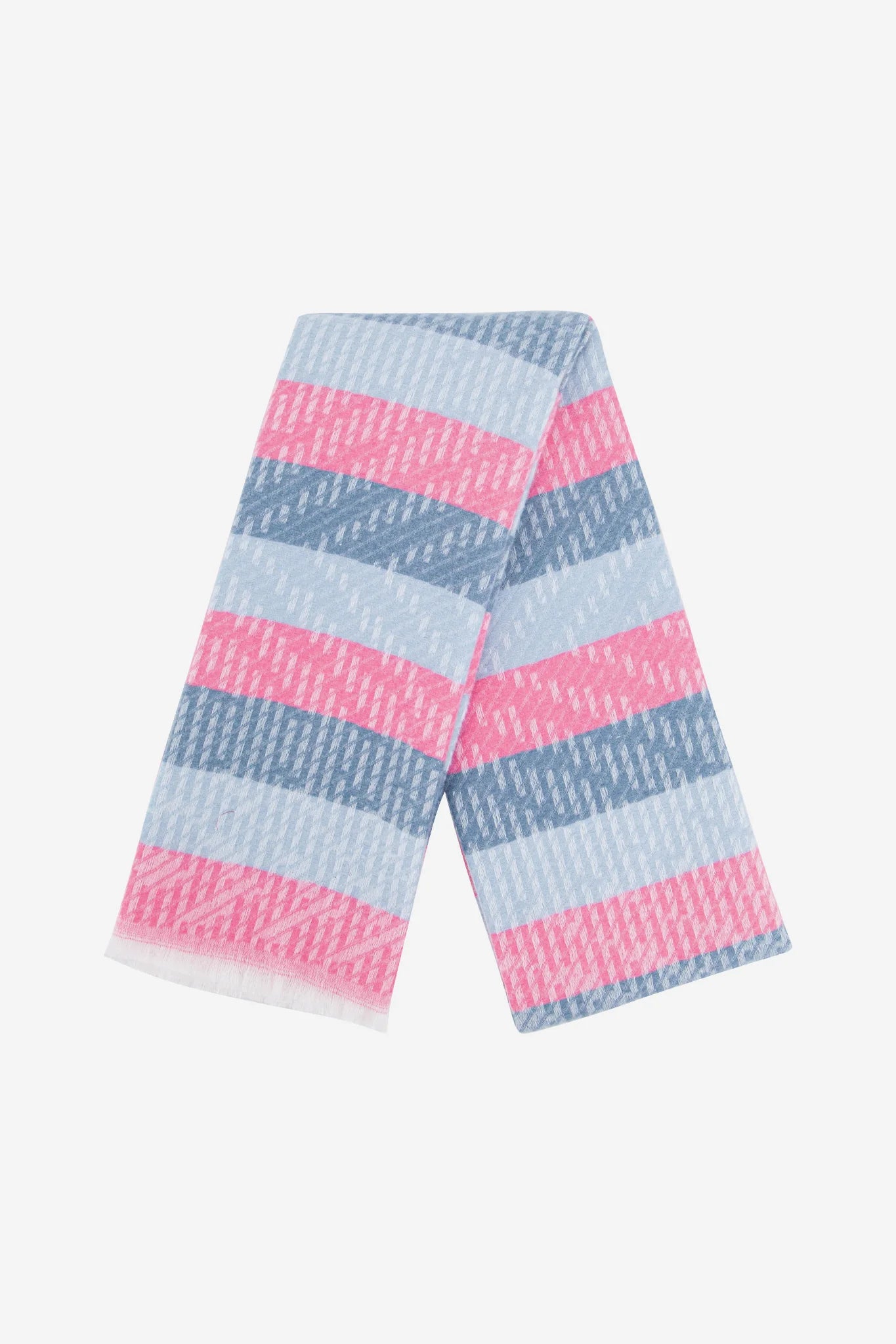 Striped Blanket Scarf - Blue/Pink