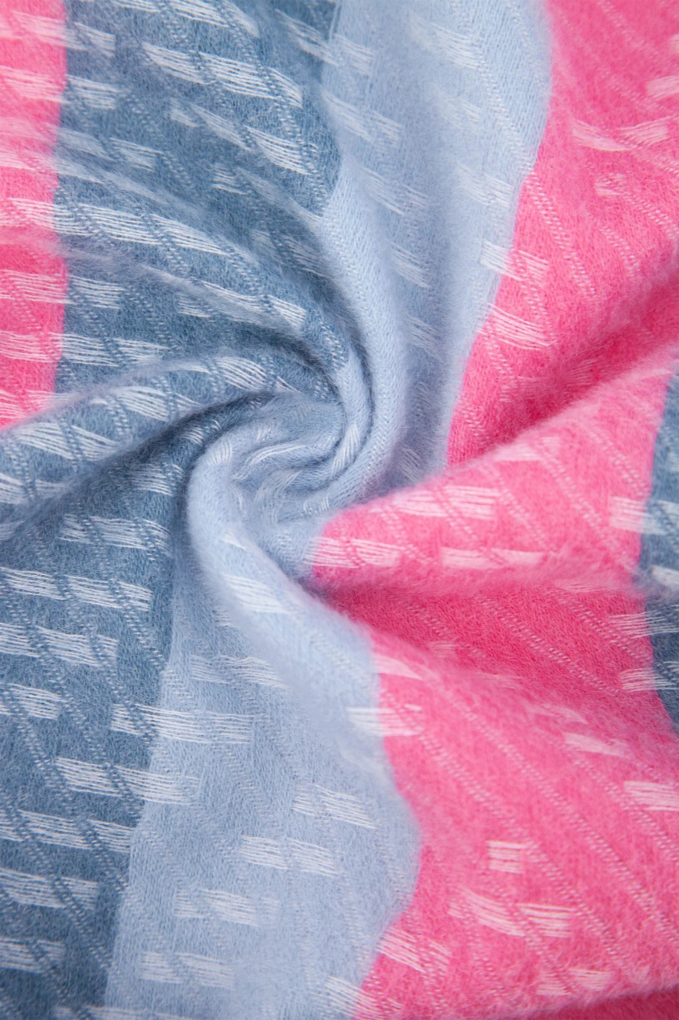 Striped Blanket Scarf - Blue/Pink