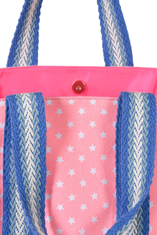 SMALL | KIDS PINK STARRY BEACH BAG