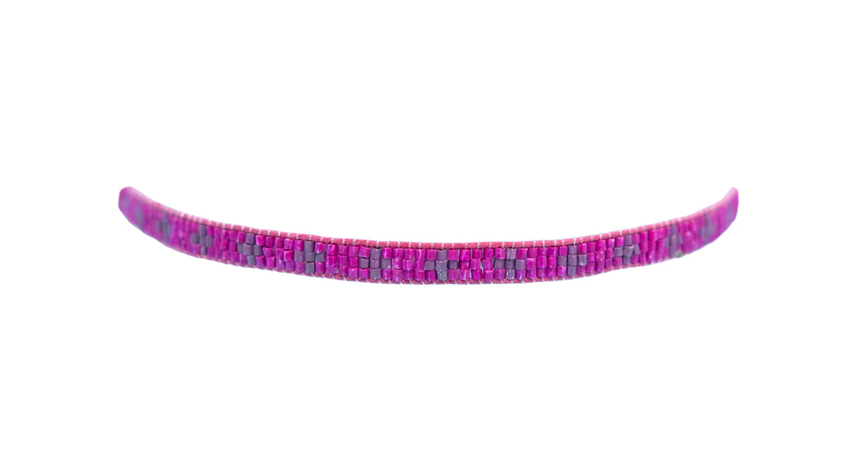 Magenta Cross Beaded Bracelet