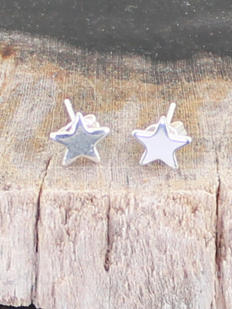 Silver Plate Star Stud Earrings