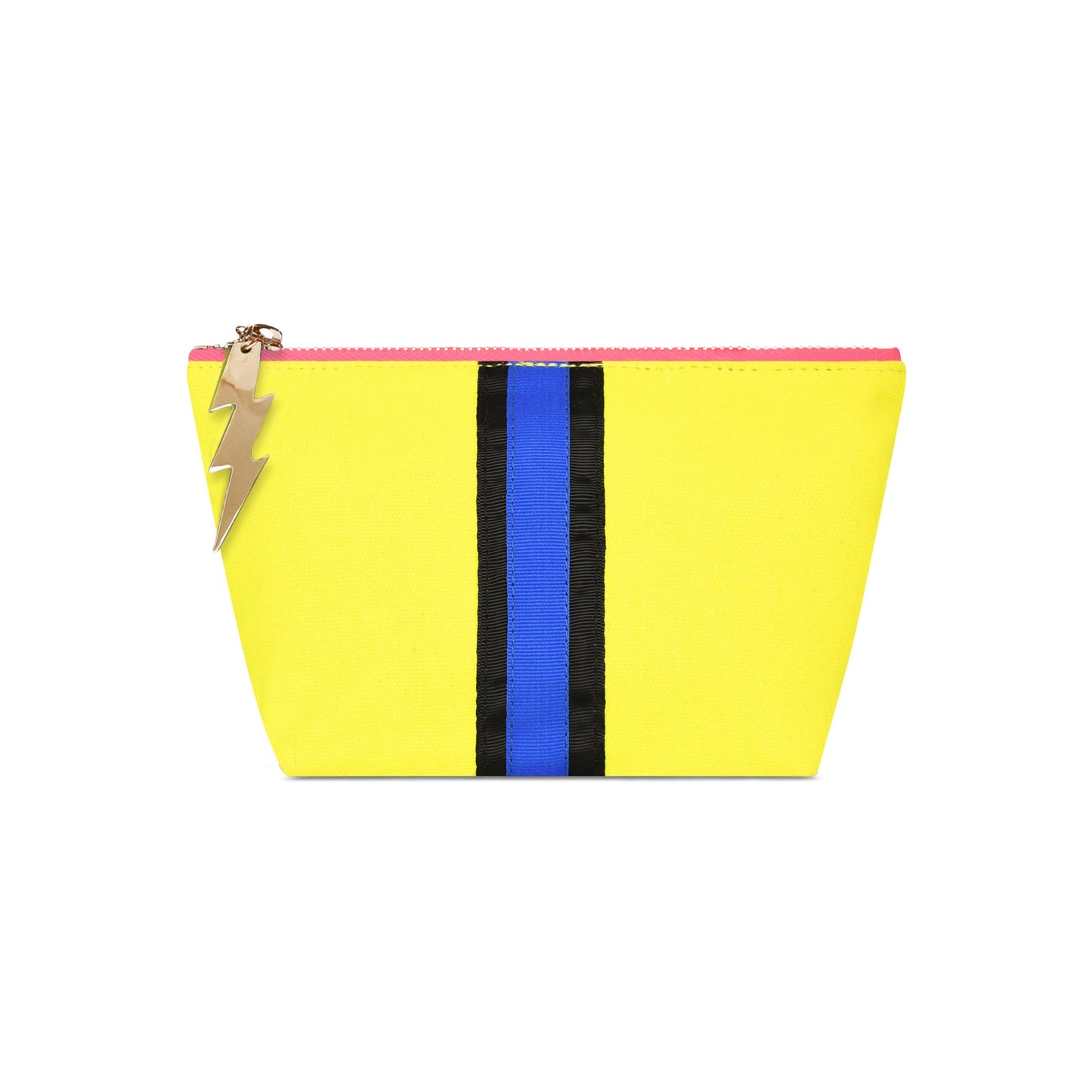 Small Yellow Stripe Makeup Bag