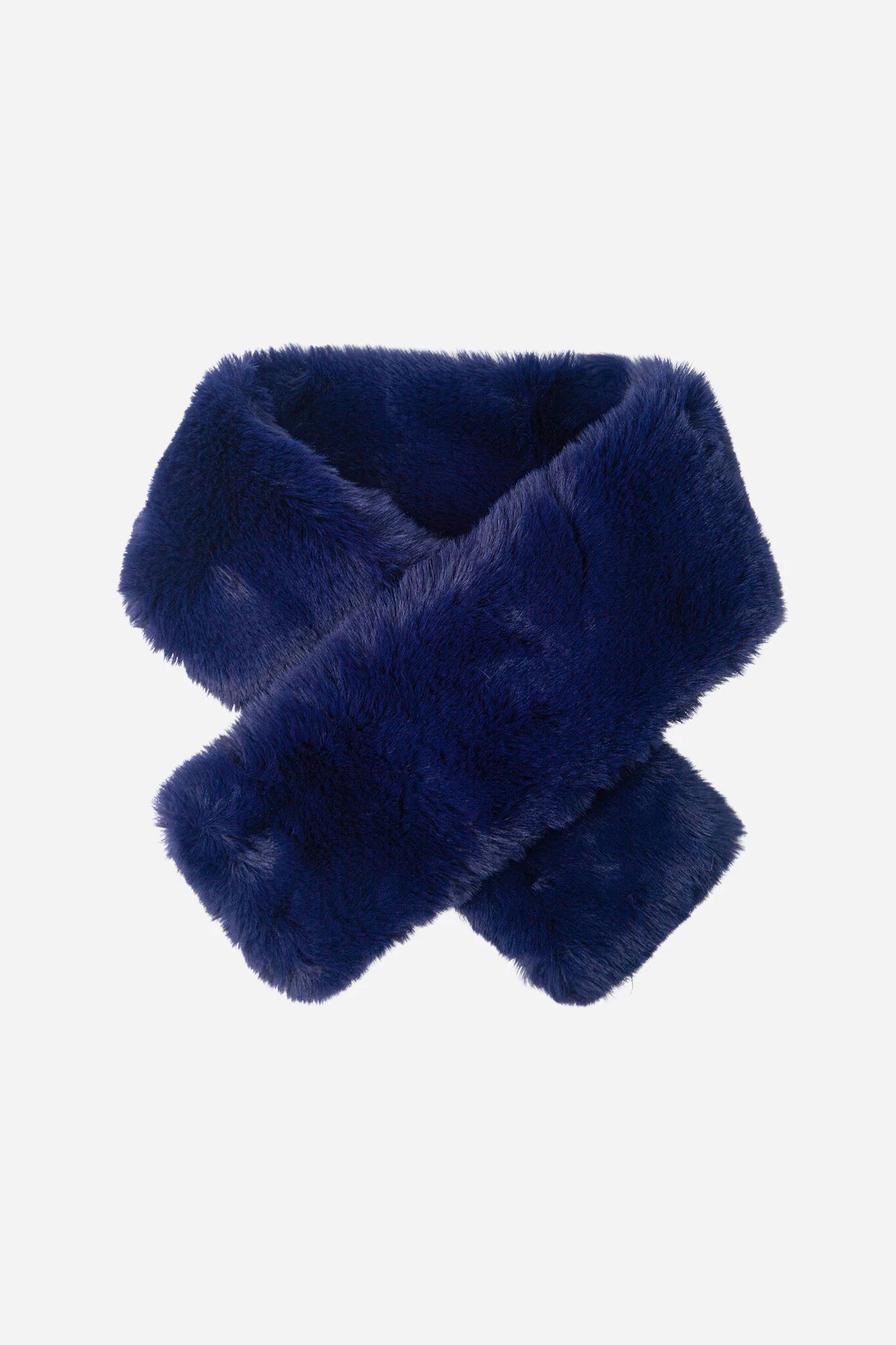 Short faux fur scarf - Navy