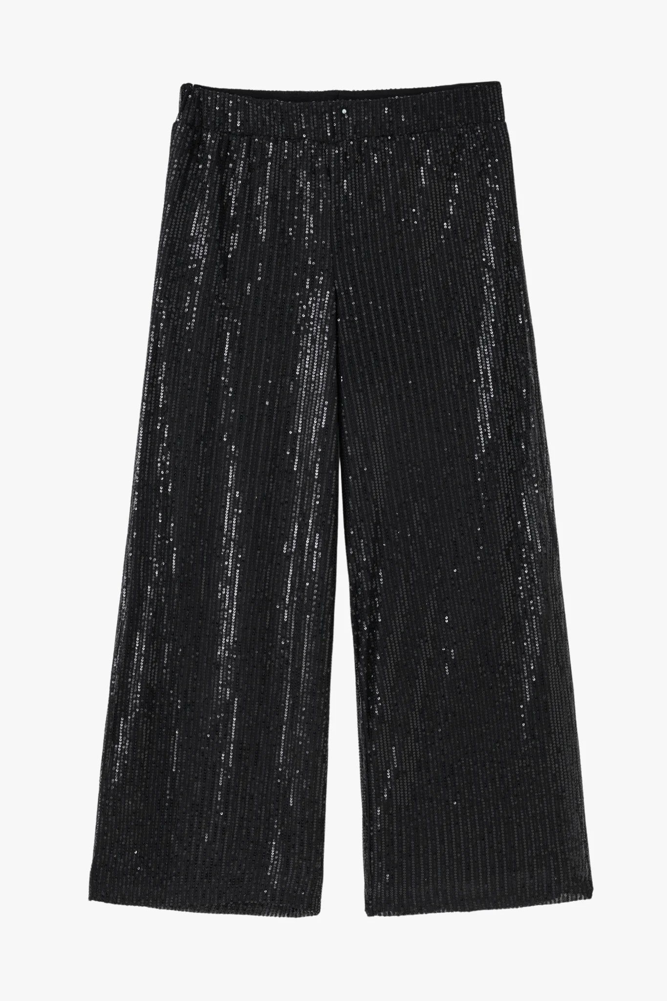 Pantalones anchos negros con lentejuelas