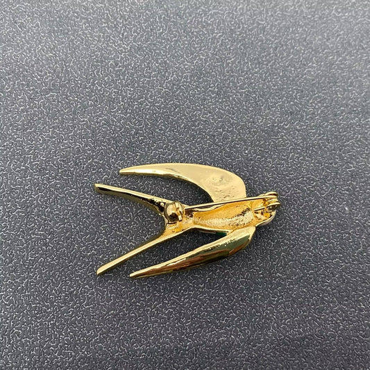 Rhinestone Enamel Swallow Brooch
