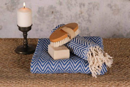 UltraSoft Turkish Cotton Hand Towel - Blue