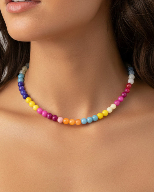 Collier de perles multicolores