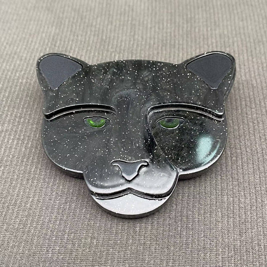 Black Panther's Head Acrylic Brooch