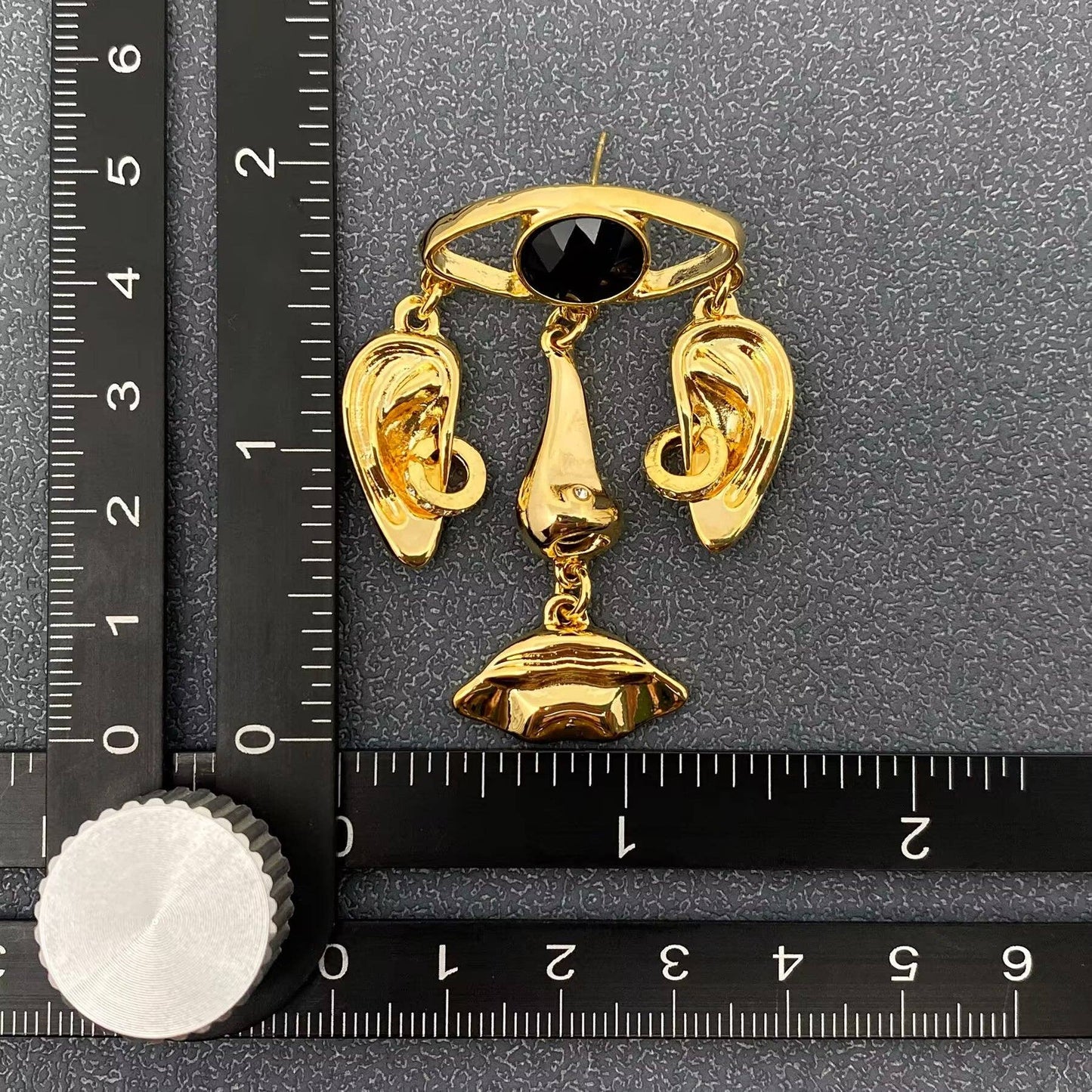 Eyes & Nose & Mouth Abstract Face Earrings