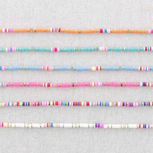 Bright Bead Necklace/Bracelet - White