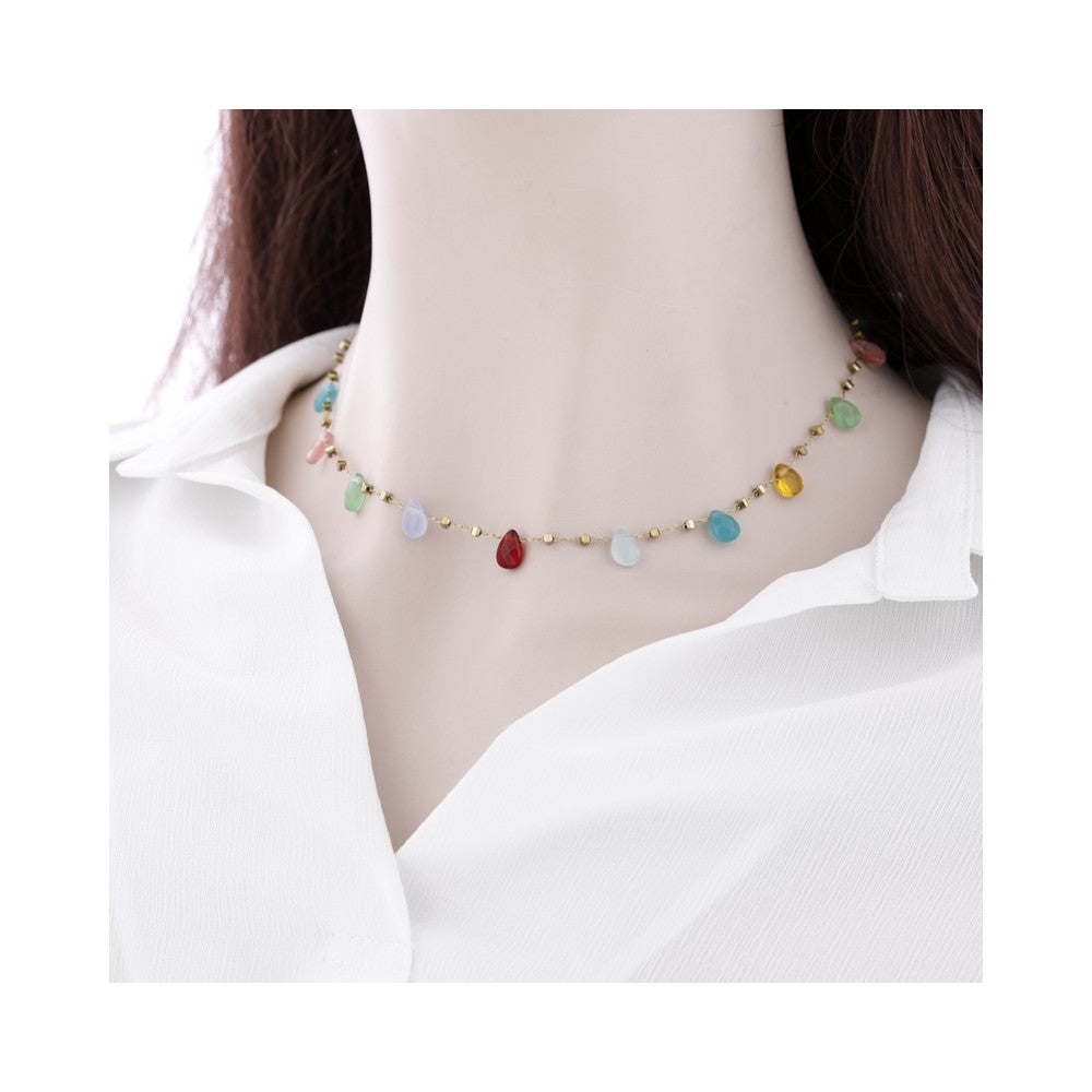 Drop stone delicate necklace