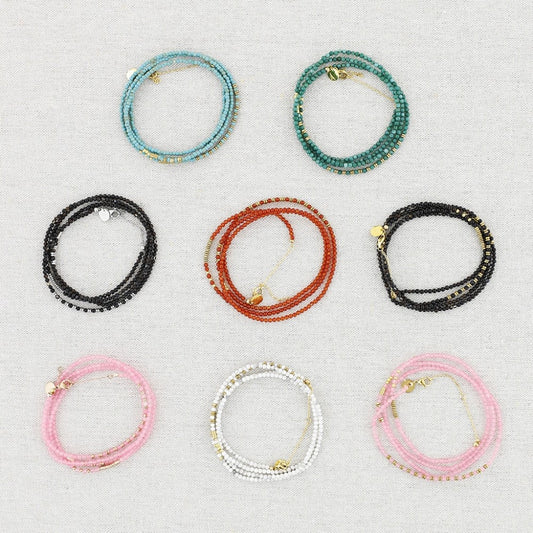 Fine Pink and Gold bead necklace