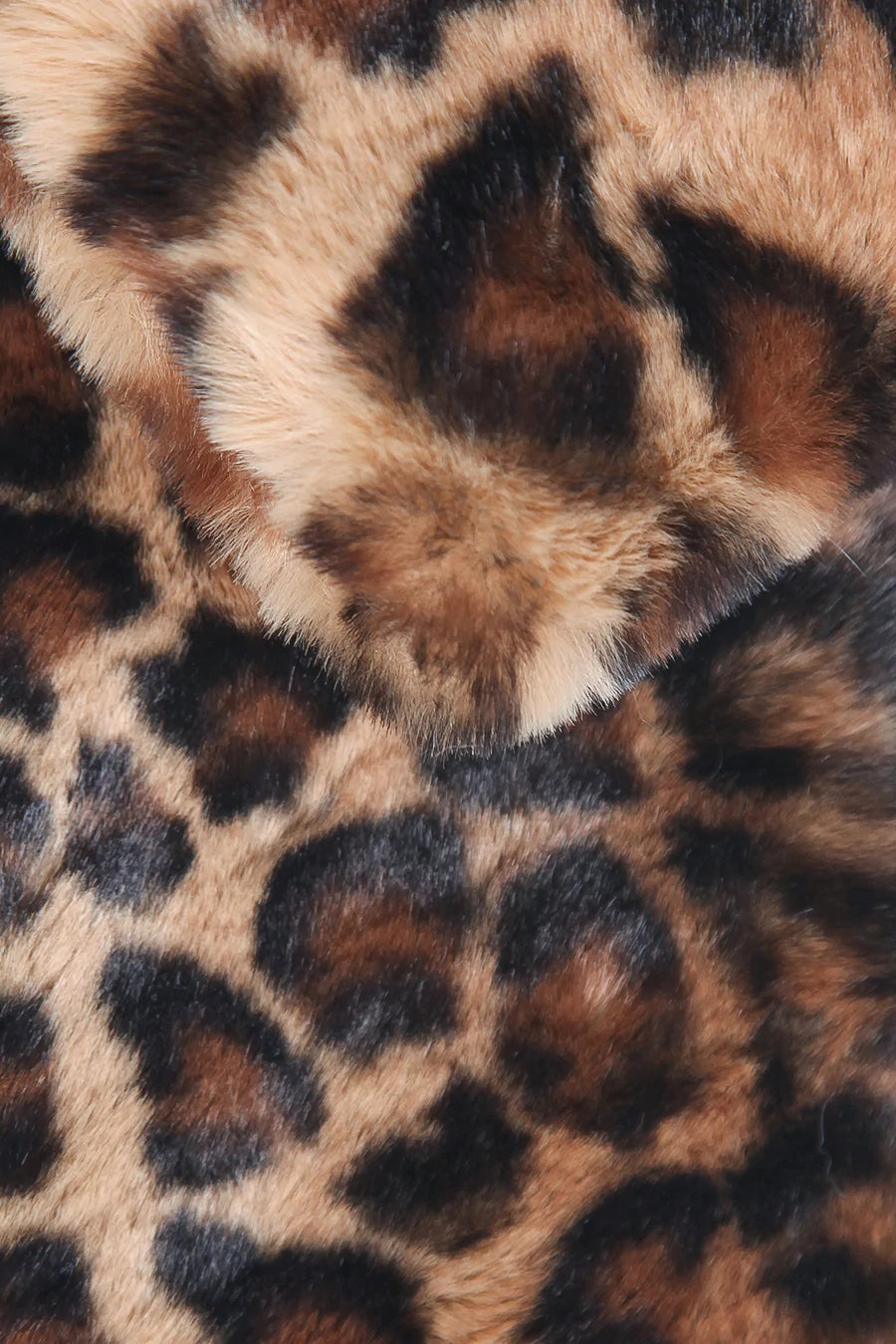 Short faux fur scarf - Brown Leopard