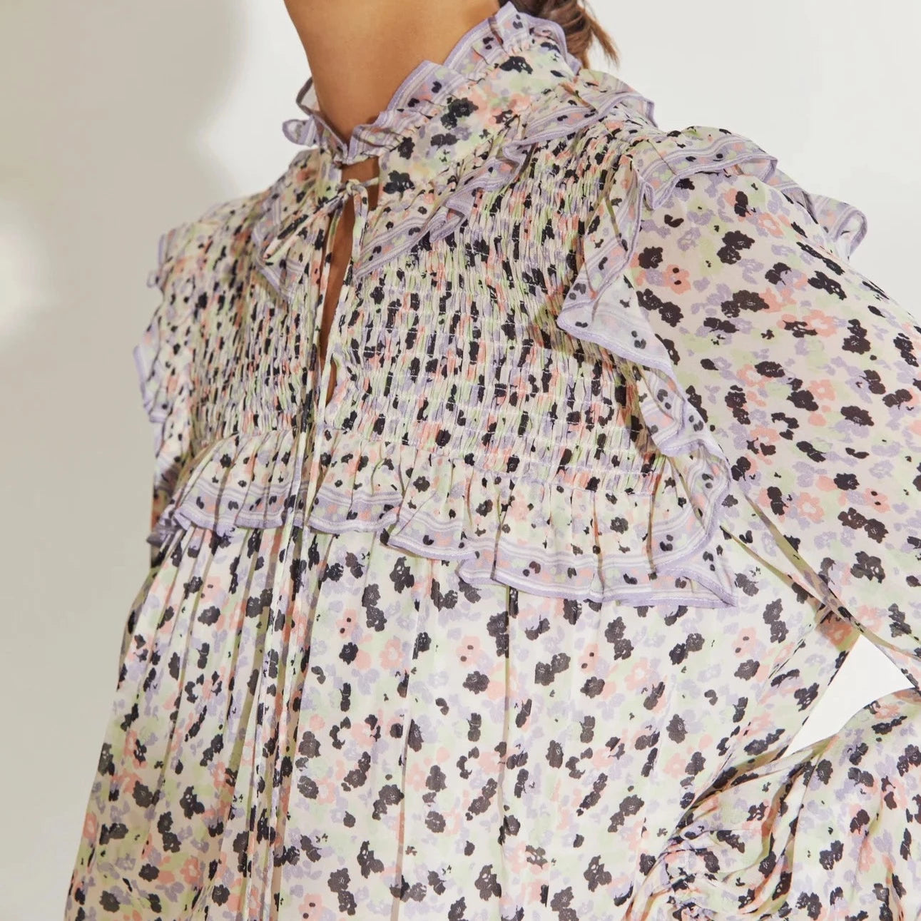 Floral Frilled Blouse