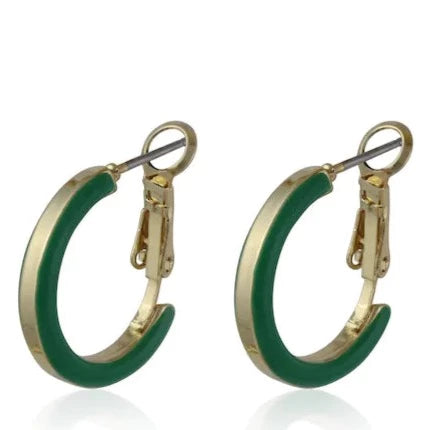 Medium Enamel Hoop Earrings
